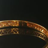 18k Yellow Gold 2.55cttw Pave Set Diamond Solid Heavy Bangle Bracelet 6.5"