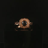 14k Rose Gold 1cttw Chocolate Black and White Diamond Ring Size 6