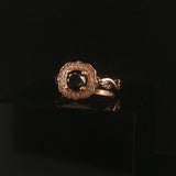 14k Rose Gold 1cttw Chocolate Black and White Diamond Ring Size 6