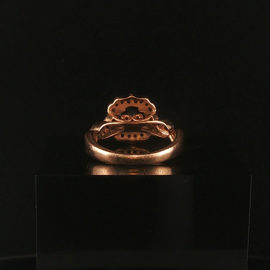 14k Rose Gold 1cttw Chocolate Black and White Diamond Ring Size 6
