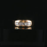 14k Yellow Gold and 0.75cttw Princess Cut Diamond Men's Band Ring Size 9.5