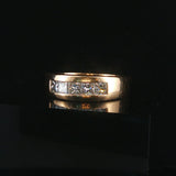 14k Yellow Gold and 0.75cttw Princess Cut Diamond Men's Band Ring Size 9.5