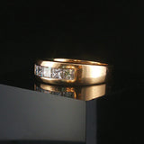 14k Yellow Gold and 0.75cttw Princess Cut Diamond Men's Band Ring Size 9.5