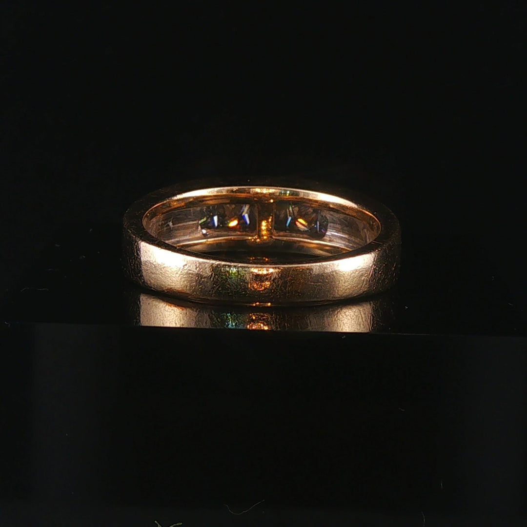 14k Yellow Gold and 0.75cttw Princess Cut Diamond Men's Band Ring Size 9.5