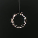 14k White Gold and 0.80cttw Diamond Hoop Earrings 1"