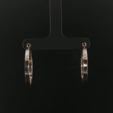 14k White Gold and 0.80cttw Diamond Hoop Earrings 1"