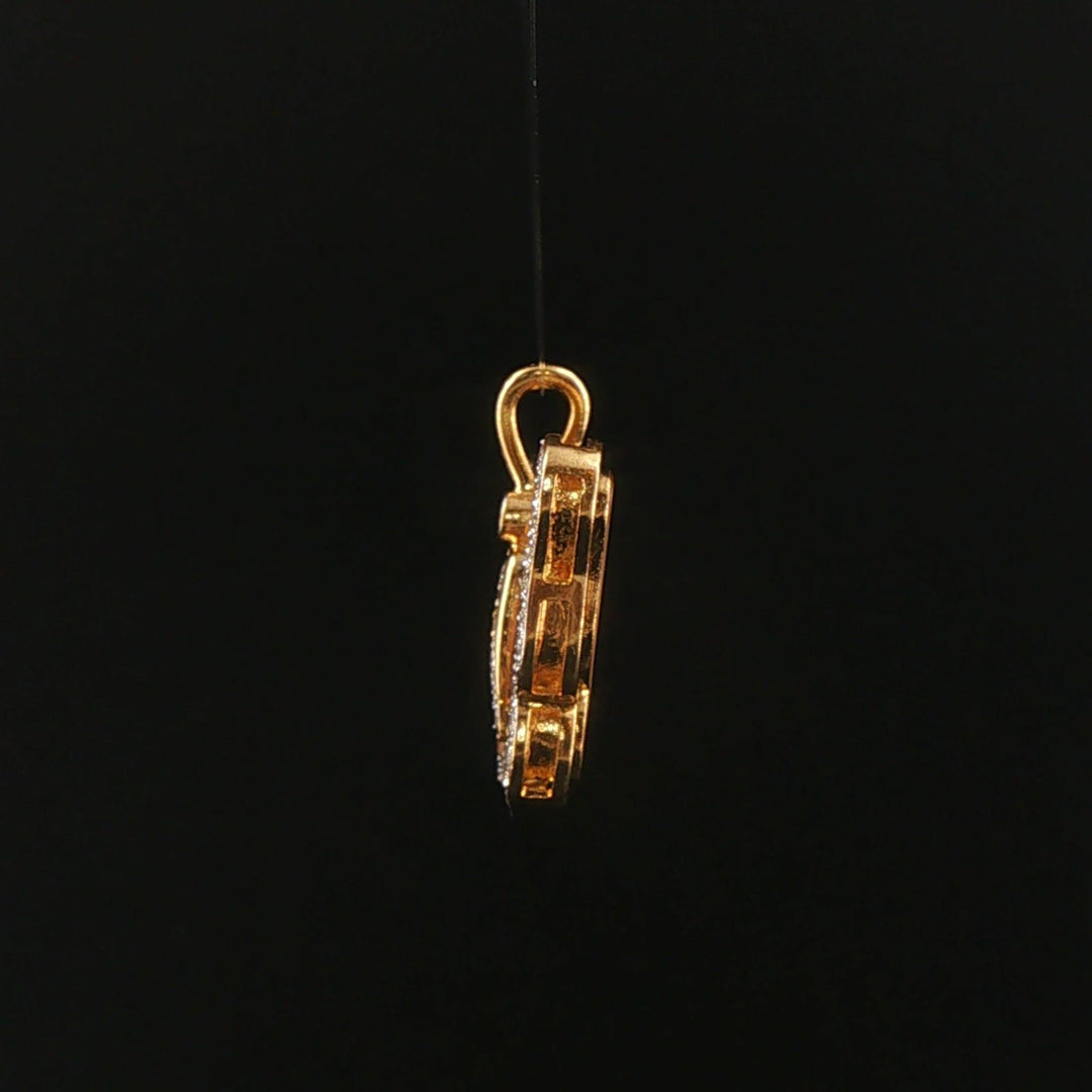 14k Yellow and White Gold Ruby and 0.50cttw Diamond Butterfly Pendant 1"