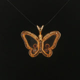 14k Yellow and White Gold Ruby and 0.50cttw Diamond Butterfly Pendant 1"