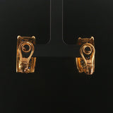 14k Yellow Gold Diamond and Sapphire Huggie Earrings