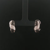 14k White Gold 0.50cttw Black and White Diamond Huggie Earrings