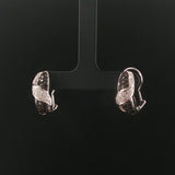 14k White Gold 0.50cttw Black and White Diamond Huggie Earrings