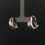 14k White Gold 0.50cttw Black and White Diamond Huggie Earrings