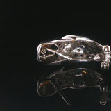 14k White Gold 0.50cttw Black and White Diamond Huggie Earrings