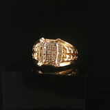 14k Yellow Gold and Diamond 7g Men's Fancy Ring Size 10.25