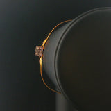 18k Yellow and White Gold Diamond Box Vintage Bangle Bracelet 6.5"