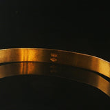 18k Yellow and White Gold Diamond Box Vintage Bangle Bracelet 6.5"