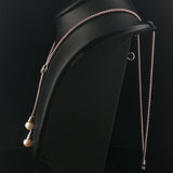 18k White Gold Pearl and Diamond Popcorn Link Lariat Necklace Italy 17.5"