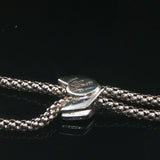 18k White Gold Pearl and Diamond Popcorn Link Lariat Necklace Italy 17.5"