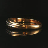 14k Yellow & White Gold 24.5g Heavy Diamond and Emerald Bangle Bracelet 6.5"