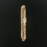 14k Yellow Gold and 3.20cttw Diamond Heavy Vintage Tennis Bracelet 6.5"