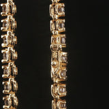 14k Yellow Gold and 3.20cttw Diamond Heavy Vintage Tennis Bracelet 6.5"