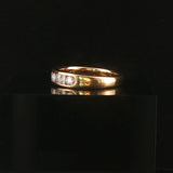14k Yellow Gold and 0.70cttw Round and Baguette Cut Diamond Band Ring Size 6.5