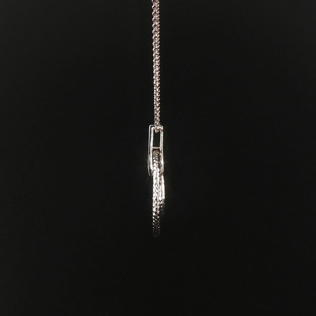 14k White Gold and Diamond Three Circle Articulated Pendant Necklace 16"
