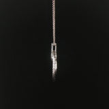 14k White Gold and Diamond Three Circle Articulated Pendant Necklace 16"