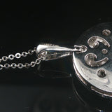 18k White Gold and 2cttw Diamond Circle Cluster Pendant Necklace 16"