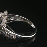 14k White Gold London Blue Topaz and Diamond Ring Size 7