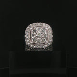 14k White Gold and 3cttw Diamond Large Cluster Ring Size 7