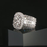 14k White Gold and 3cttw Diamond Large Cluster Ring Size 7