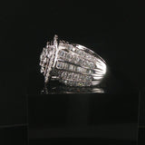 14k White Gold and 3cttw Diamond Large Cluster Ring Size 7