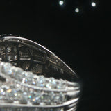 14k White Gold and 3cttw Diamond Large Cluster Ring Size 7