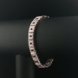 18k White Gold 2.25cttw Diamond and Citrine Square Link Bracelet 7"