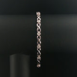 14k White Gold and 1cttw Diamond Cluster Floral Link Bracelet 7.25"