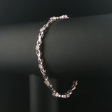 14k White Gold and 1cttw Diamond Cluster Floral Link Bracelet 7.25"