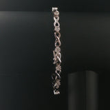 14k White Gold and 1cttw Diamond Cluster Floral Link Bracelet 7.25"