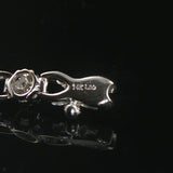 14k White Gold and 1cttw Diamond Cluster Floral Link Bracelet 7.25"