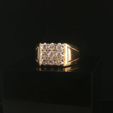 14k Yellow Gold and 0.50cttw Diamond Solid Men's Ring Size 8