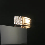 14k Yellow Gold and 0.50cttw Diamond Solid Men's Ring Size 8