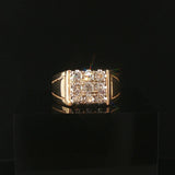 14k Yellow Gold and 0.50cttw Diamond Solid Men's Ring Size 8