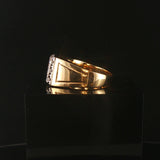 14k Yellow Gold and 0.50cttw Diamond Solid Men's Ring Size 8