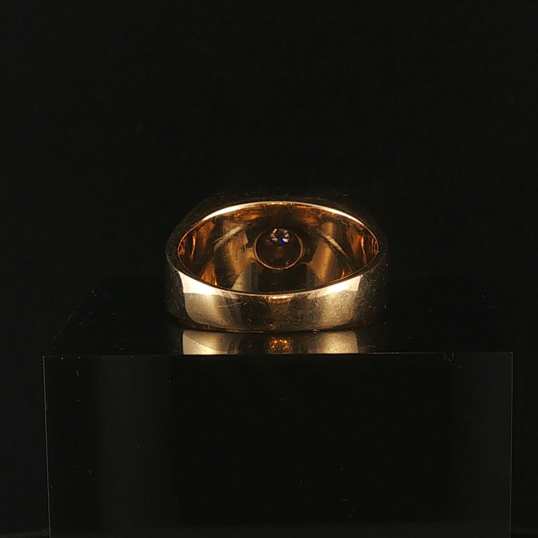 14k Yellow Gold and 0.50cttw Diamond Solid Men's Ring Size 8