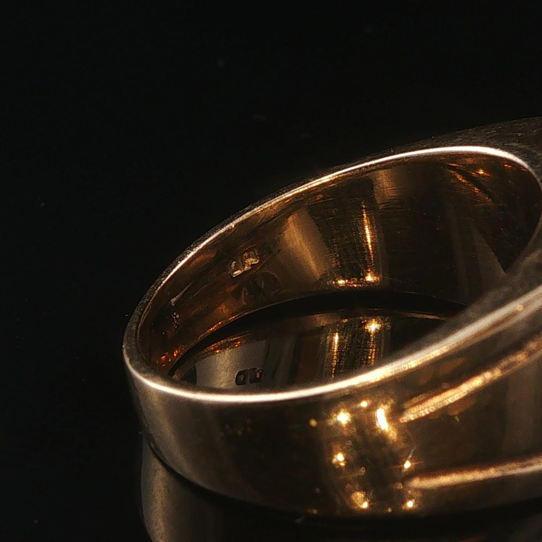 14k Yellow Gold and 0.50cttw Diamond Solid Men's Ring Size 8