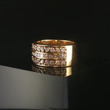 14k Yellow Gold and 1cttw Diamond Vintage Band Ring Size 7.5