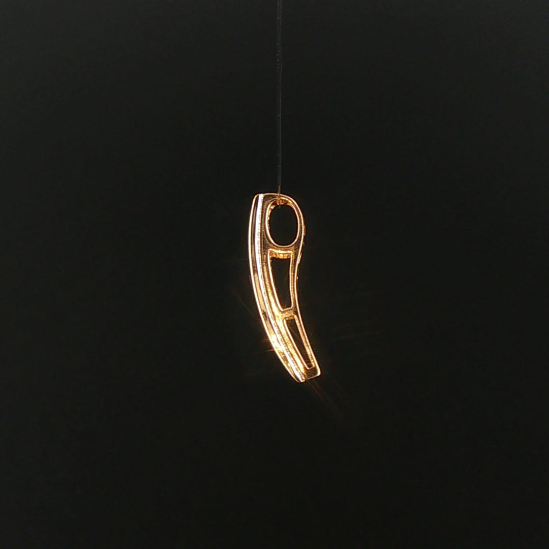 14k Yellow Gold Rainbow Sapphire and 0.15cttw Diamond Slide Pendant 1"