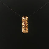 14k Yellow Gold Rainbow Sapphire and 0.15cttw Diamond Slide Pendant 1"