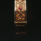 14k Yellow Gold Rainbow Sapphire and 0.15cttw Diamond Slide Pendant 1"