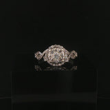14k White Gold and 1cttw Diamond Vintage Ladies Cluster Halo Ring Size 8.5
